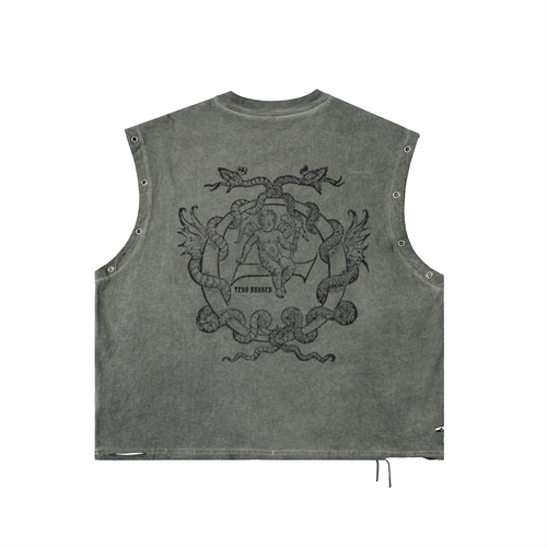 Distressed Grommet Tank Top