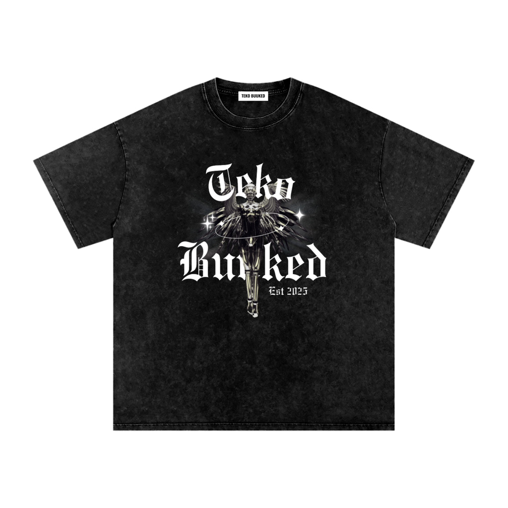 Snow Washed Oversized Cotton T-Shirt